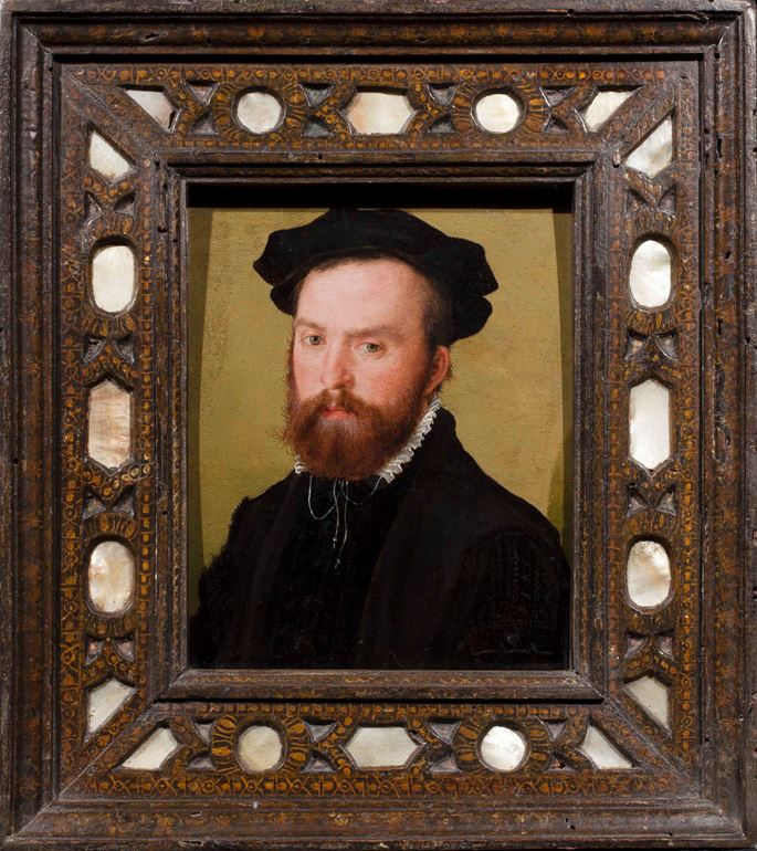 Corneille de Lyon - Portrait of a Gentleman, Bust Length, with a Black Velvet Cap | MasterArt